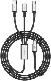 Vads Baseus Rapid 3in1 USB Type-C, USB Type C/Micro USB/Apple Lightning, melna