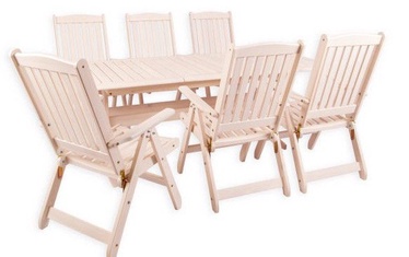 Folkland Timber Folding Garden Set Bavaria 6 White