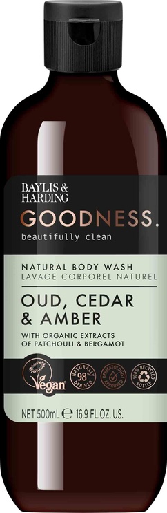 Dušas želeja Baylis & Harding Goodness Oud/Cedar/Amber, 500 ml