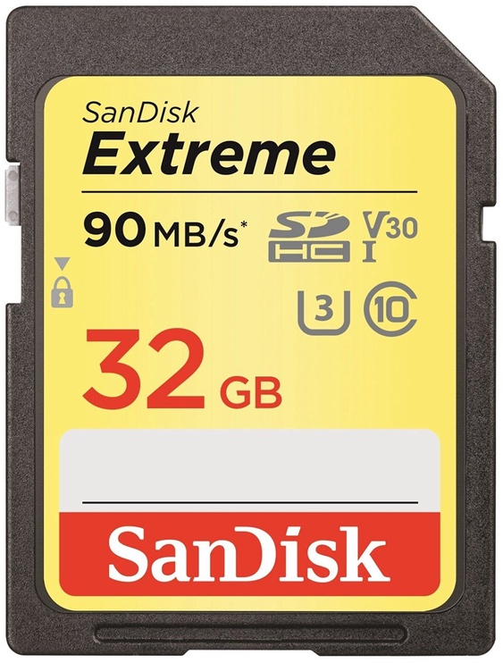 Mälukaart SanDisk 32GB Extreme SDHC UHS-I U3 Class 10