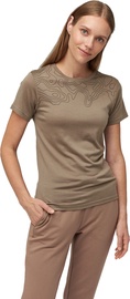 Audimas Merino Wool Short Sleeve T-Shirt Pine Bark Printed XL