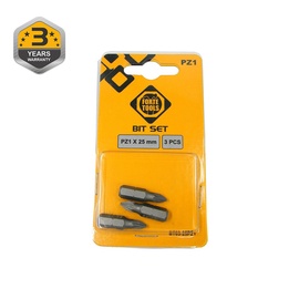 Skrūvgriežu uzgaļu komplekts Forte Tools BT03-25PZ1, PZ1, 25 mm, 3 gab.