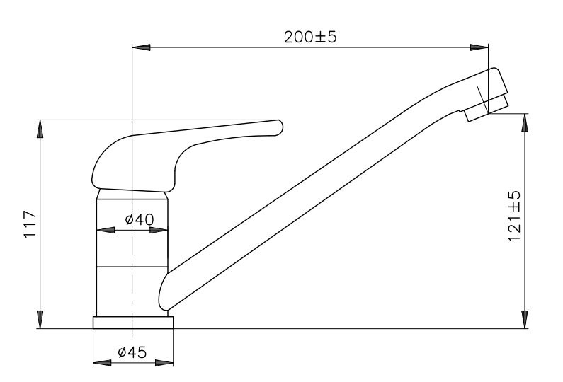 Кухонный смеситель Domoletti Selenga DSA305.5, хромовый