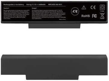 Qoltec Long Life Notebook Battery For Asus A32-K72 4400mAh