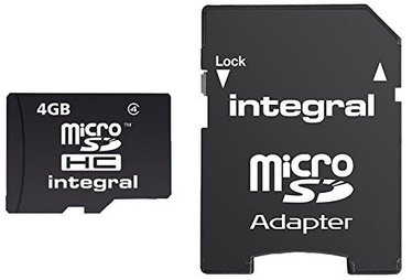 Integral 4GB MicroSDHC Class 4 + Adapter