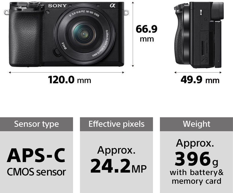 Süsteemne fotoaparaat Sony Alpha A6100 + 16-50mm