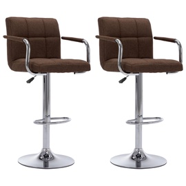 Bāra krēsls VLX Fabric 283422, tumši brūna, 2 gab.