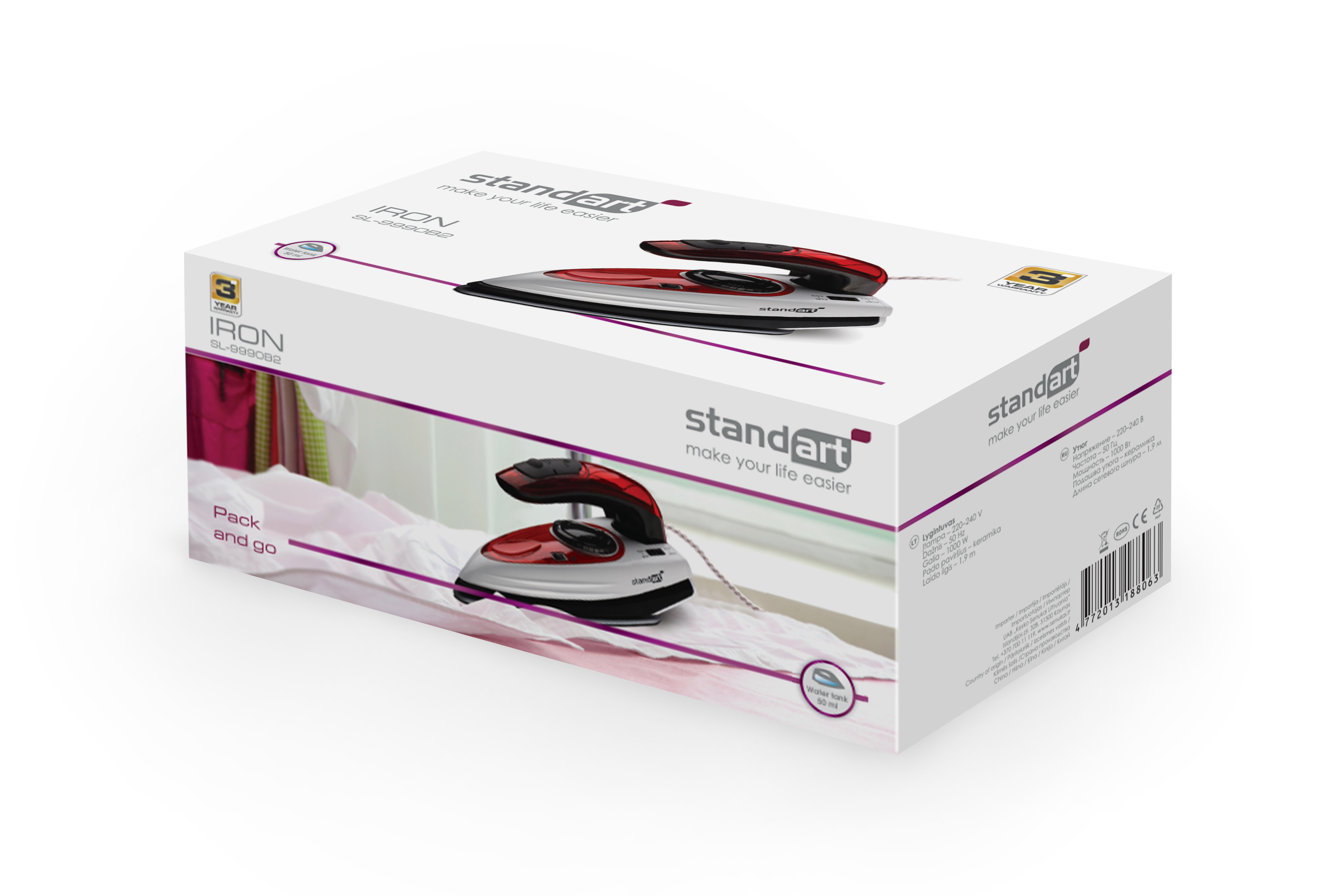 Lygintuvas Standart SL-9990B2, balta 