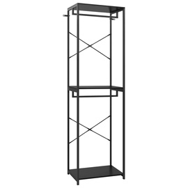 Skapis VLX Metal and Chipboard, melna, 60 cm x 40 cm x 213 cm