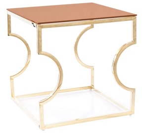Kafijas galdiņš Signal Meble Modern Kenzo B, zelta, 550 mm x 550 mm x 550 mm