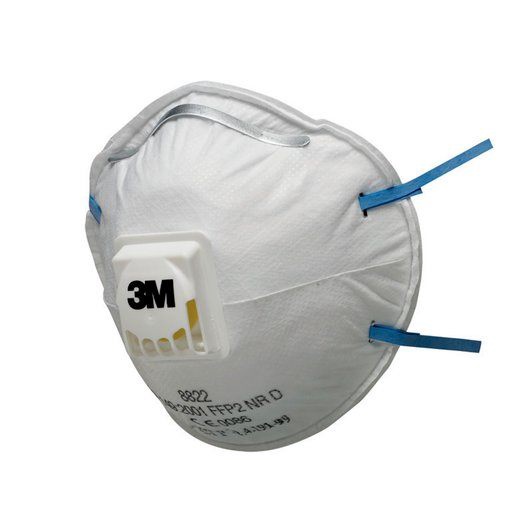 Respirators, ar vārstu 3M 8822C3, balta, 3 gab.