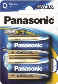 Baterijas Panasonic Evolta D B2, D, 1.5 V, 2 gab.