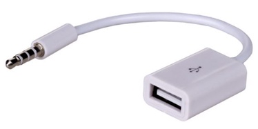 Akyga Adapter USB / Mini Jack White