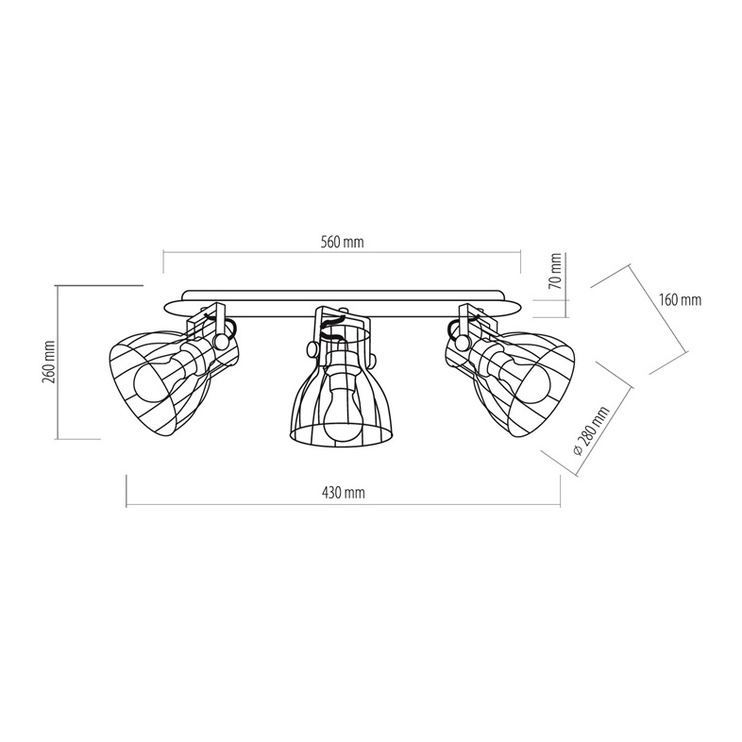 Lampa pārvietojams TK Lighting Alano 2123, 180 W, E27