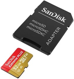 Карта памяти SanDisk Extreme Plus 32GB microSDHC w/Adapter