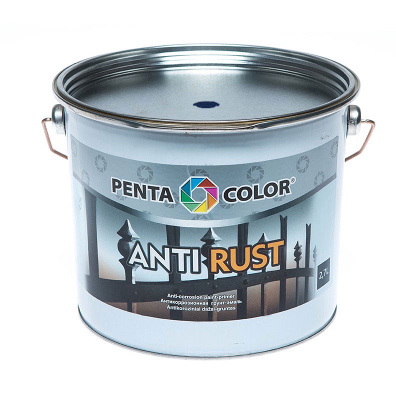 Emailvärv, korrosioonivastane metallkonstruktsioonidele Pentacolor Anti Rust, poolläikiv, 0.9 l, c-alus