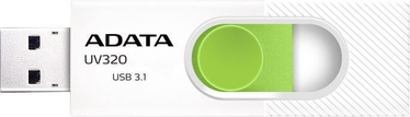 USB atmintinė ADATA UV320 White/Green, USB 3.1, 32 GB