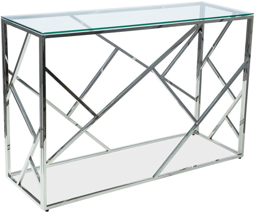 Konsoles galds Modern Escada C, caurspīdīga/sudraba, 120 cm x 40 cm x 78 cm