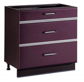 DaVita Palermo 08.67.2 Kitchen Bottom Cabinet Wenge Oak/Eggplant