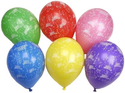 Balons ovāls Pap Star Happy Birthday, 10 gab.