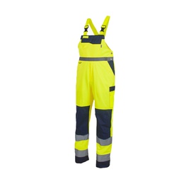 Darbinis puskombinezonis Sara Workwear Drogowiec 11320-27-M, mėlyna/geltona/pilka, medvilnė/poliesteris, M dydis