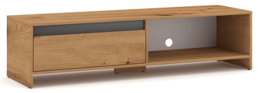 TV galds Vivaldi Meble Line, pelēka/ozola, 1400x400x350 mm