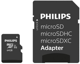 Карта памяти Philips 64GB microSDXC UHS-I Class 10 + Adapter