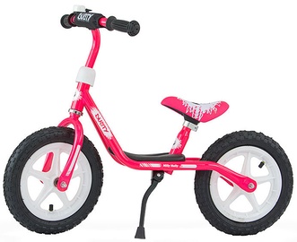 Vaikiškas dviratis Milly Mally Dusty 12'' Balance Bike Pink White 3326