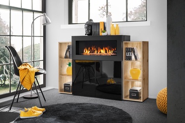 ASM Camino Chest Of Drawers LED w/ Fireplace Black/Wotan Oak