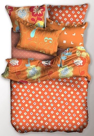 Gultas veļas komplekts DecoKing Basic, oranža, 155x220/80x80 cm