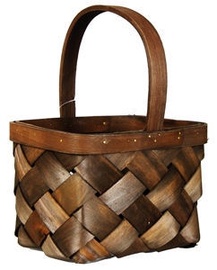 Verners Wood Basket 19x13x16/25cm Dark Brown