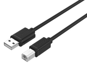 Vads Unitek USB 2.0 A male, USB 2.0 B male, 1 m, melna