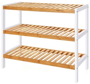 Jalatsikapp Songmics, valge/tamm, 70 cm x 26 cm x 55 cm
