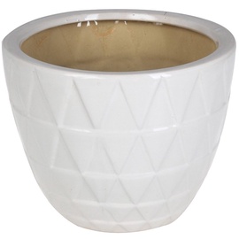 Puķu pods Rhombial Pattern Flower Pot, balta