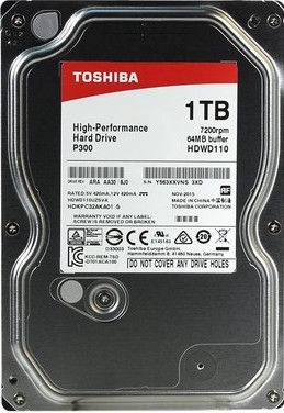 Kietasis diskas (HDD) Toshiba P300 Bulk HDWD110UZSVA, 3.5", 1 TB