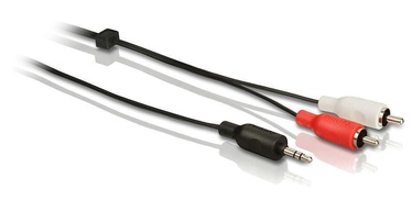 Juhe Philips SWA2527W/10, 3.5 mm / RCA male x 2, must, 1.5 m