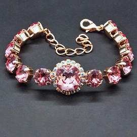 Diamond Sky Bracelet Glare III Rose Peach With Crystals From Swarovski