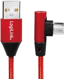Logilink USB To Micro USB 90° Angled Cable Red 0.3m