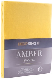 Palags DecoKing Amber, dzeltena/oranža, 160x200 cm, ar gumiju