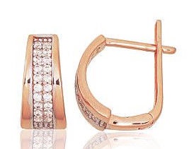 Diamond Sky 14K Red Gold Earrings Star Rain