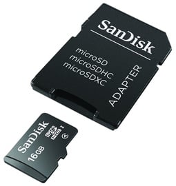 Mälukaart SanDisk 16GB Micro SDHC Class 4 Card + Adapter