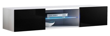 TV-laud ASM RTV Fly 33 White/Black Gloss, 1600x400x300 mm