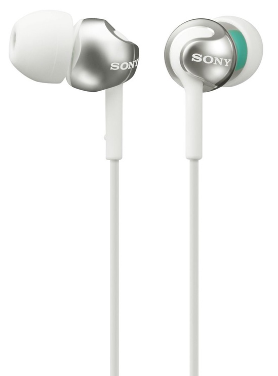 Laidinės ausinės Sony MDR-EX110AP, balta/sidabro