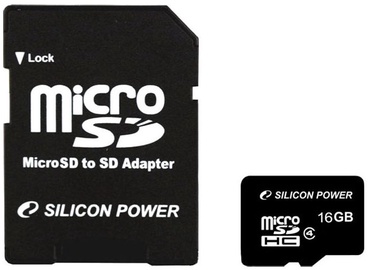 Silicon Power 16GB micro SDHC Class 4 + SD Adapter