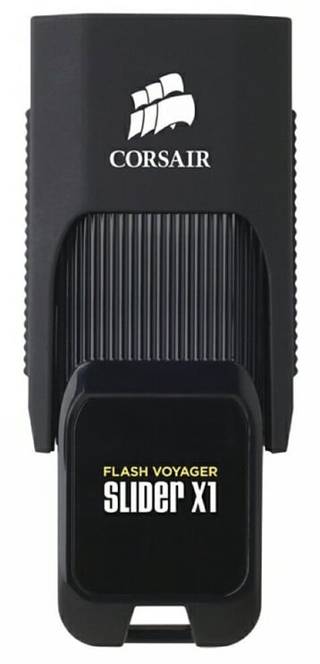 USB zibatmiņa Corsair Voyager Slider X1, melna, 64 GB