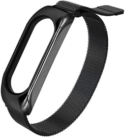 Siksniņa Hurtel Replacement metal band bracelet strap, melna