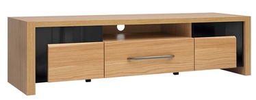 TV galds Black Red White Arosa Black/Oak, 1600x450x425 mm