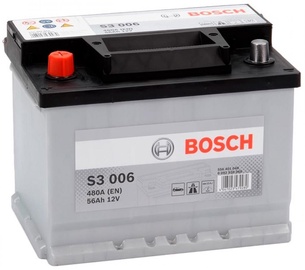 Аккумулятор Bosch S3 006, 12 В, 56 Ач, 480 а