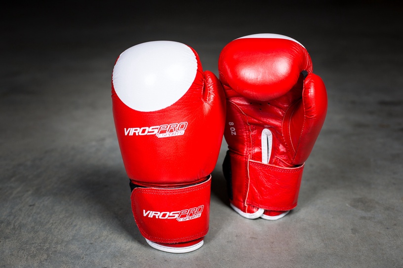 Boksa cimdi VirosPro Sports Boxing Gloves 10OZ Red SG-1001A