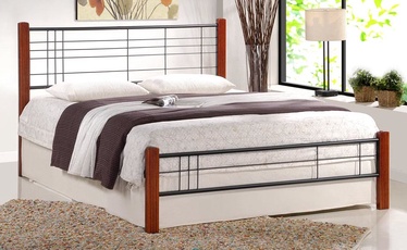 Gulta Halmar Viera 180 Antic Cherry/Black, 206x186 cm, ar režģi